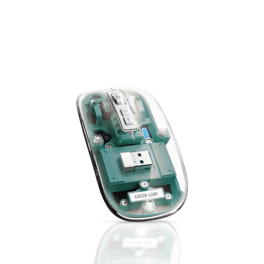 Green Lion Transparent Mouse 2400DPI 400mAh Green Lion Transparent Mouse 2400DPI 400mAh
